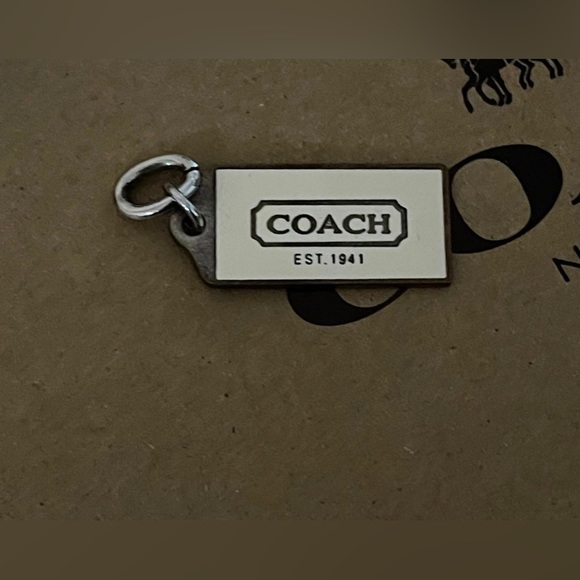 Coach White Charm/Hangtag EUC - Picture 1 of 2